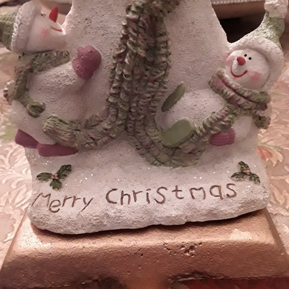 Christmas Stocking Holder - Three Happy Snow People - Picture 3 of 4